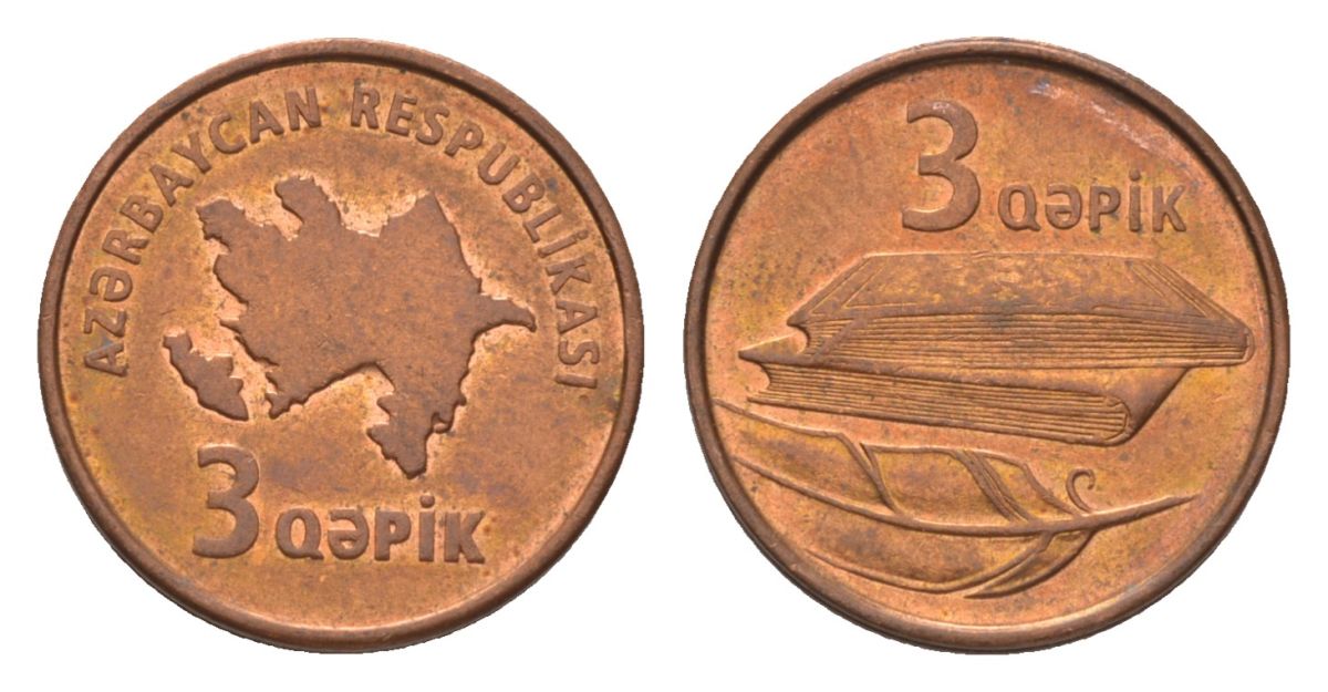Азербайджан 3 гяпика 2006 KM 40 сталь плакированная медью 4627-719