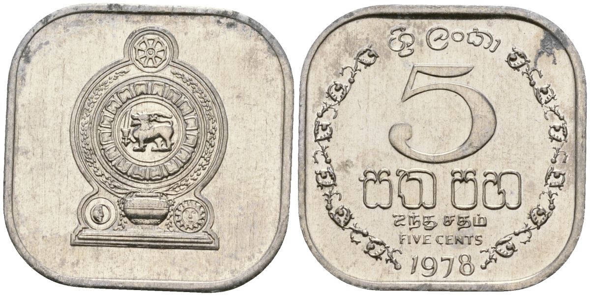 Шри-Ланка 5 центов 1978 KM 139a алюминий 4136-638