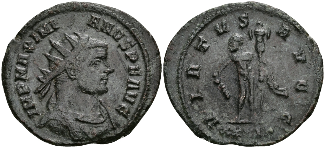 Римская Империя аврелианиан 291 Максимиан Геркулий VIRTVS AVGG Рим about Extremely fine RIC 515 бронза 1073-3-8-2