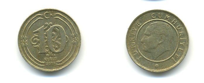 ТУРЦИЯ 10 КУРУШЕЙ 2009 KM 1166 медь никель цинк 176-813