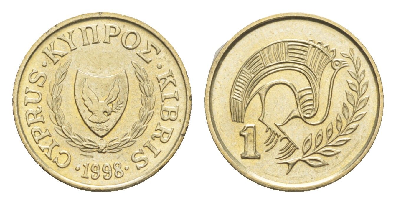 Кипр 1 цент 1998 KM 53.3 никель латунь UNC 4651-452