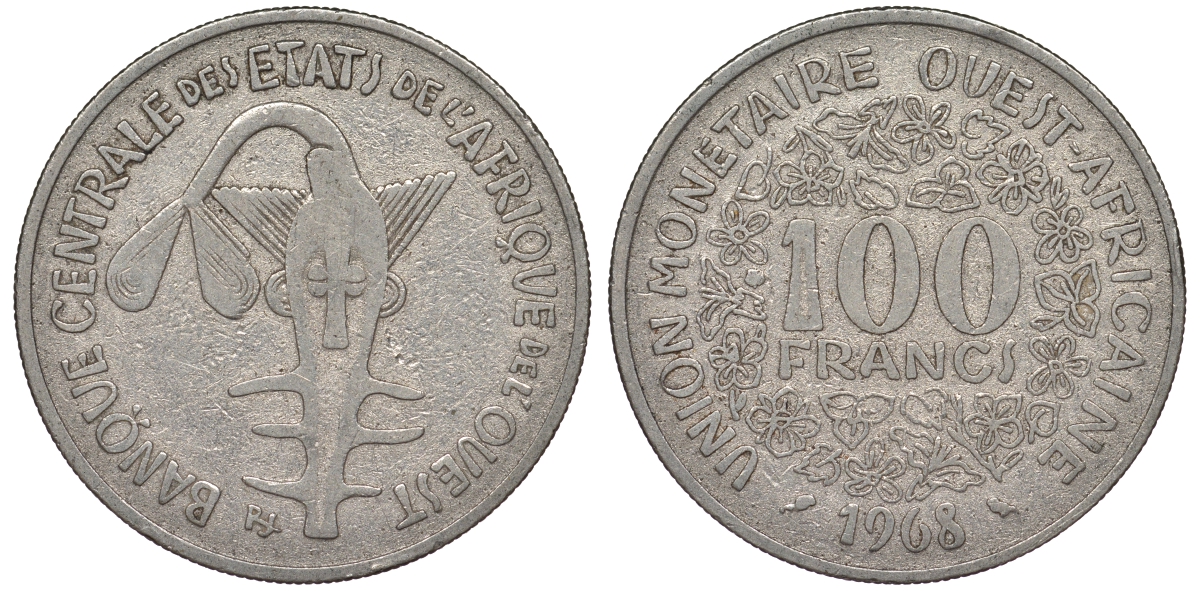 Западно-Африканские штаты 100 франков 1968 25-1843