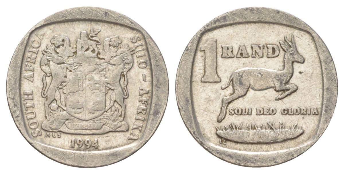 ЮАР 1 ранд 1994 KM 138 медь плакированная никелем 4627-263