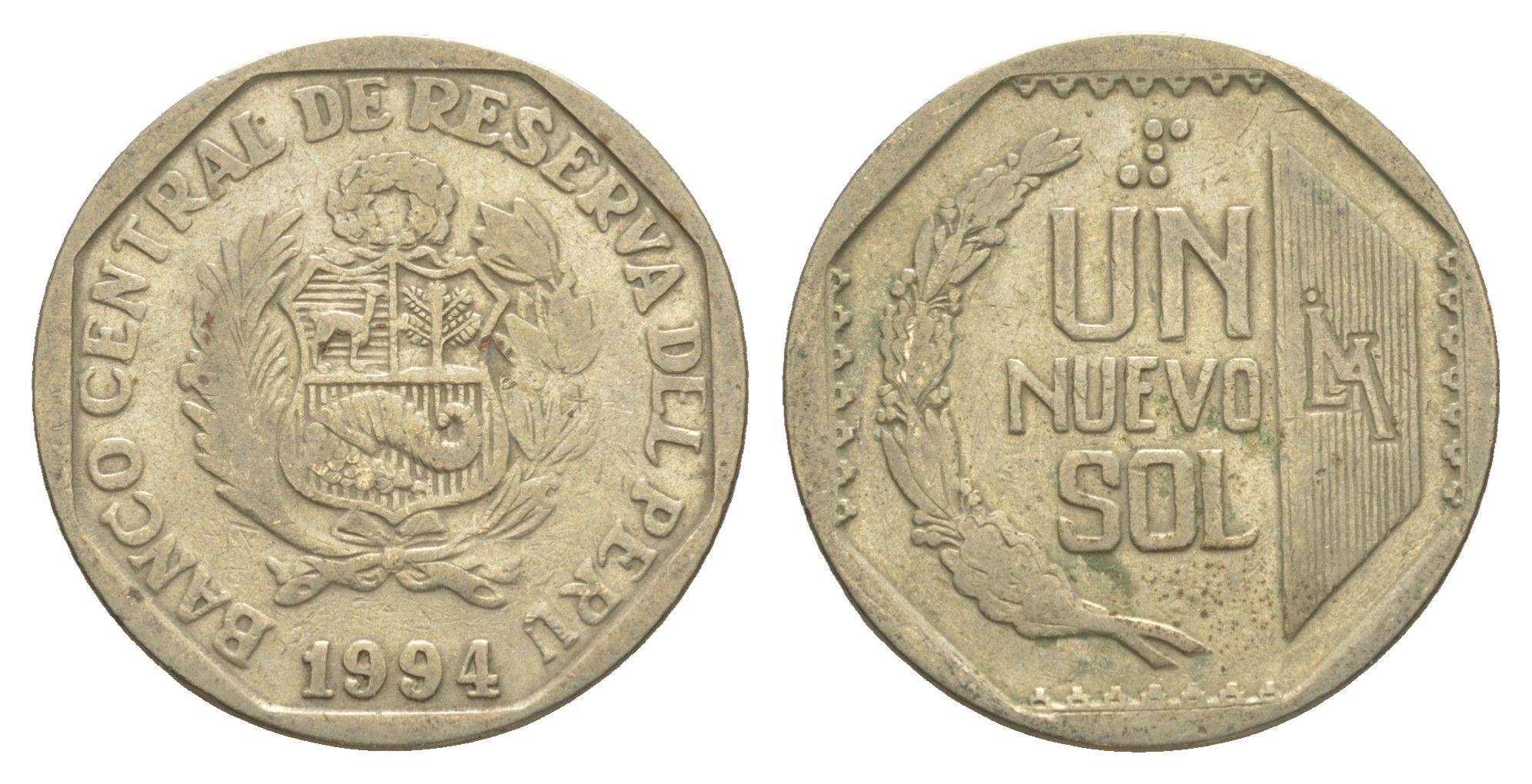 Перу 1 соль 1994 KM 308 медно-никель 4638-321
