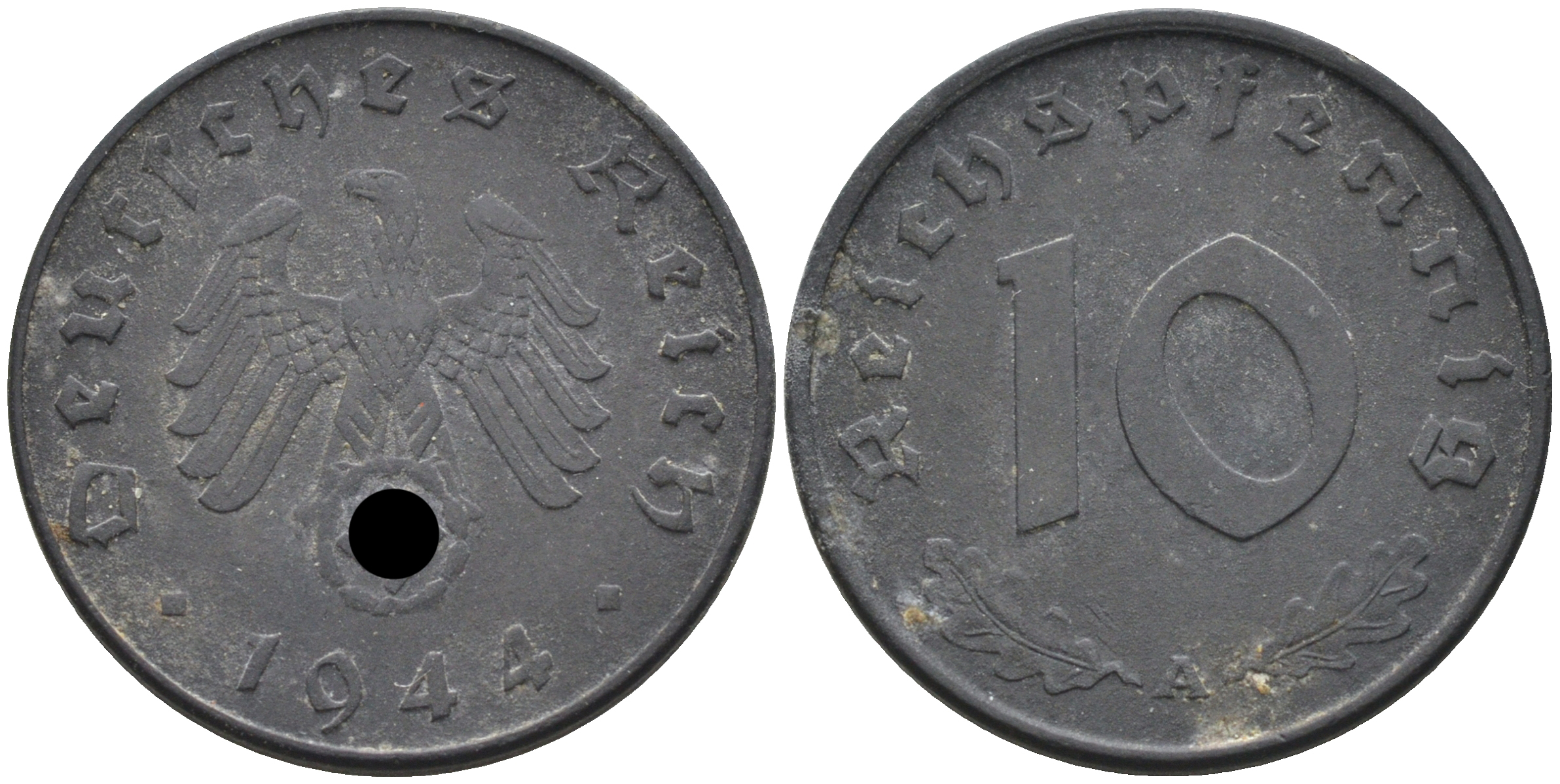 Германия 10 рейхспфеннигов 1944 А KM 101, J. 371 цинк 4116-613