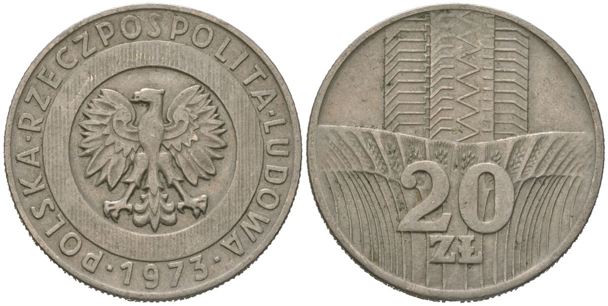 Польша 20 злотых 1973 MW Y 67 медно-никель 4619-633