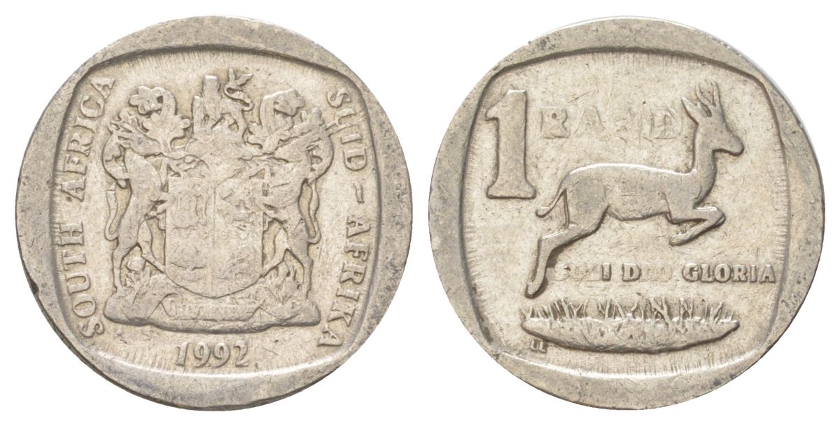 ЮАР 1 ранд 1992 KM 138 медь плакированная никелем 4627-237