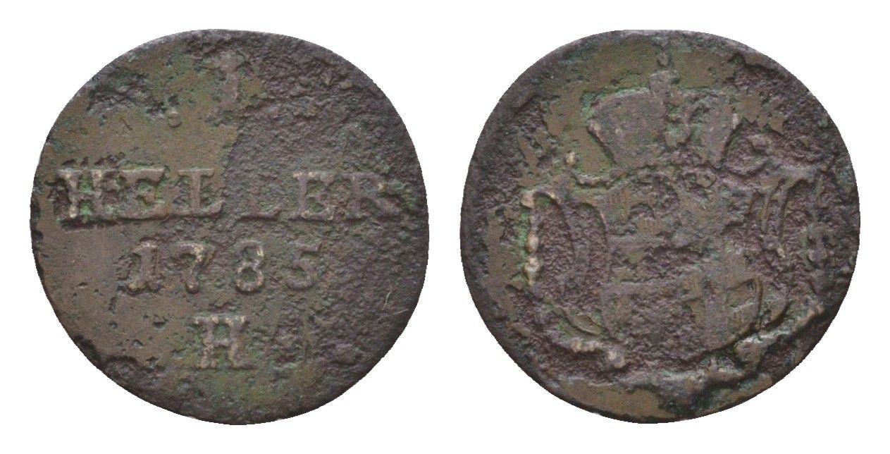 Передняя Австрия 1 геллер 1785 KM 5 медь 4580-258