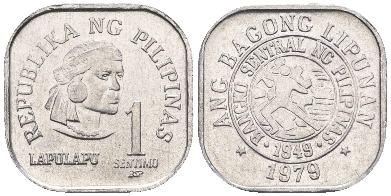 Филиппины 1 сентимо 1979 вождь острова Мактан Лапу-Лапу KM 205 алюминий  UNC  220-1066