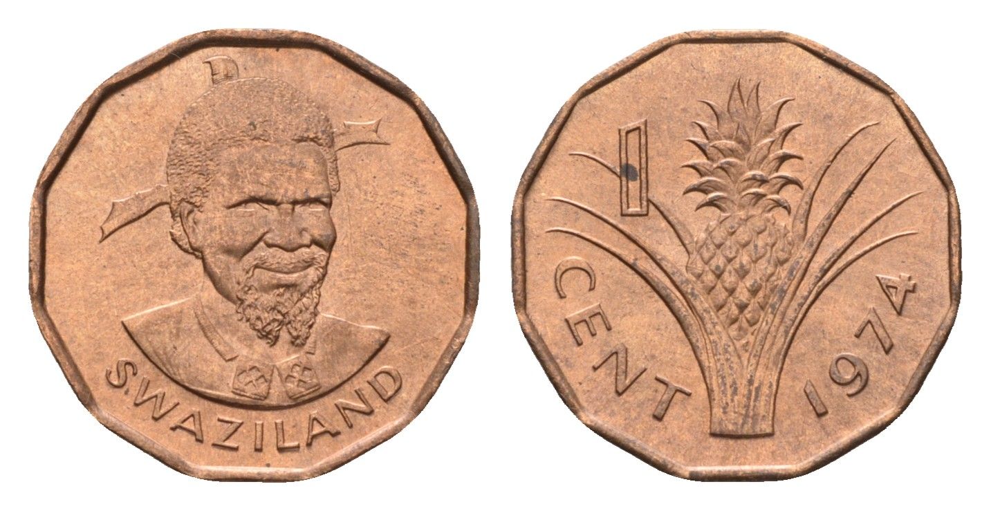 Свазиленд 1 цент 1974 KM 7 бронза UNC 4674-1249