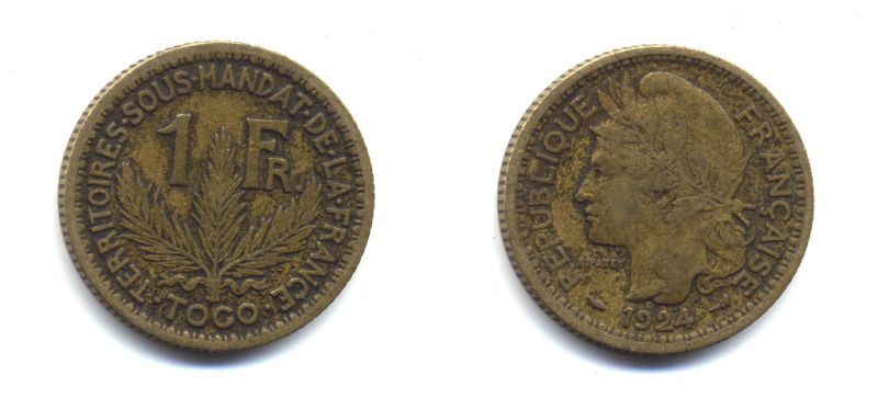 ФРАНЦУЗСКОЕ ТОГО 1 ФРАНК 1924 57-445