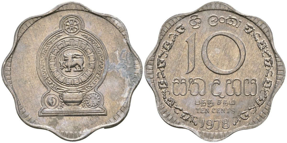 Шри-Ланка 10 центов 1978 KM 140a алюминий 4135-1222