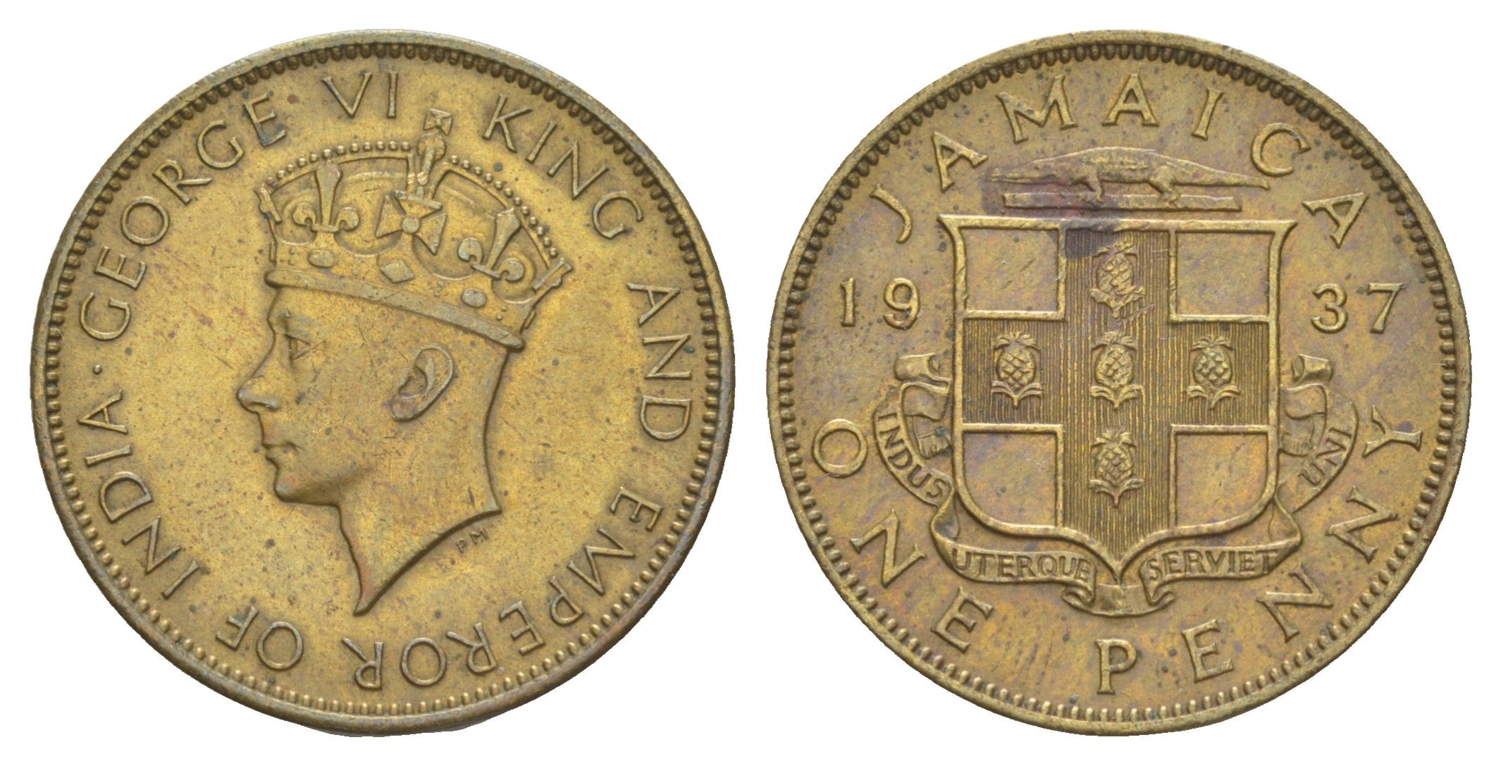 Ямайка 1 пенни 1937 KM 29 никель латунь 4641-747