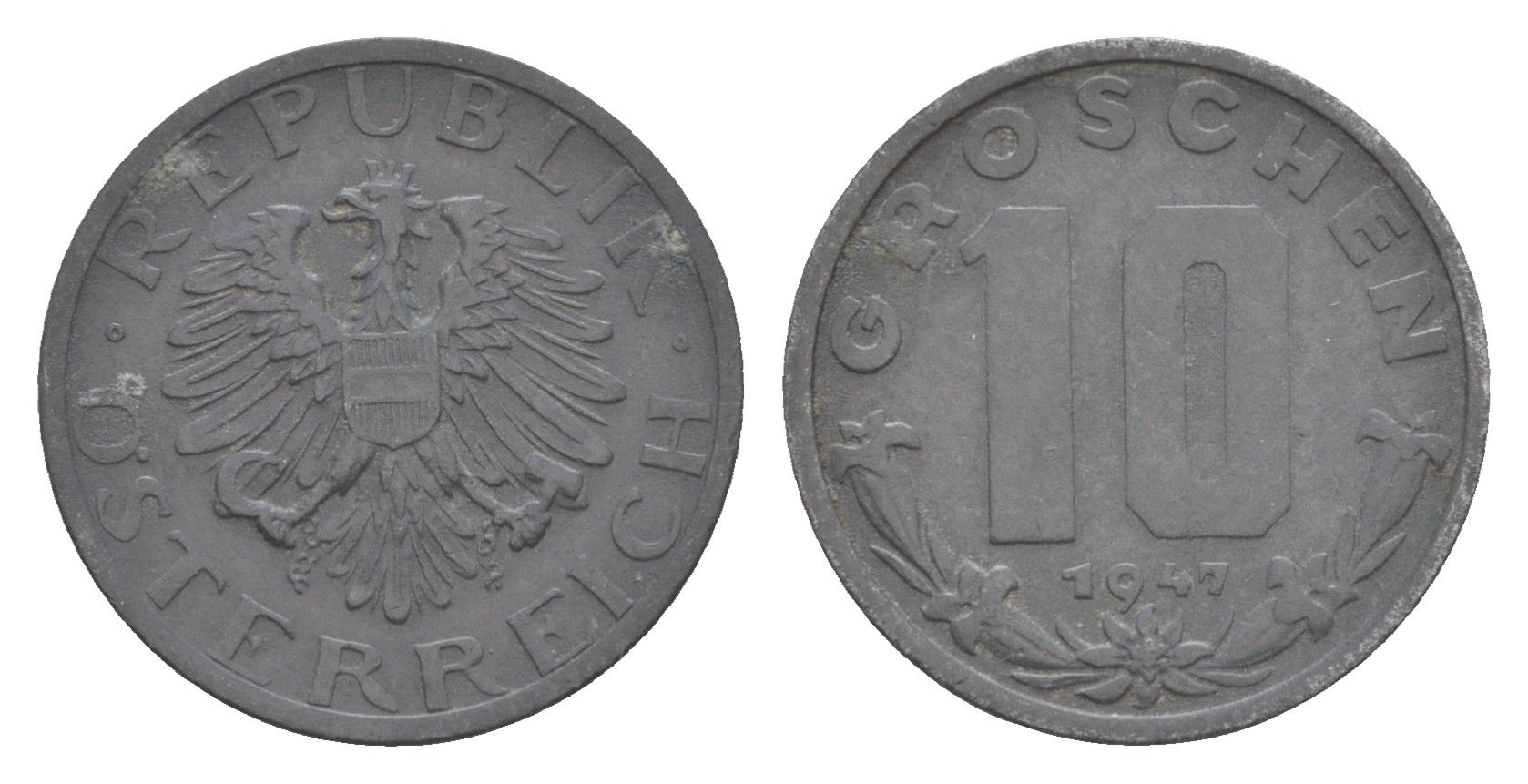 Австрия 10 грошей 1947 KM 2874 цинк 4576-813