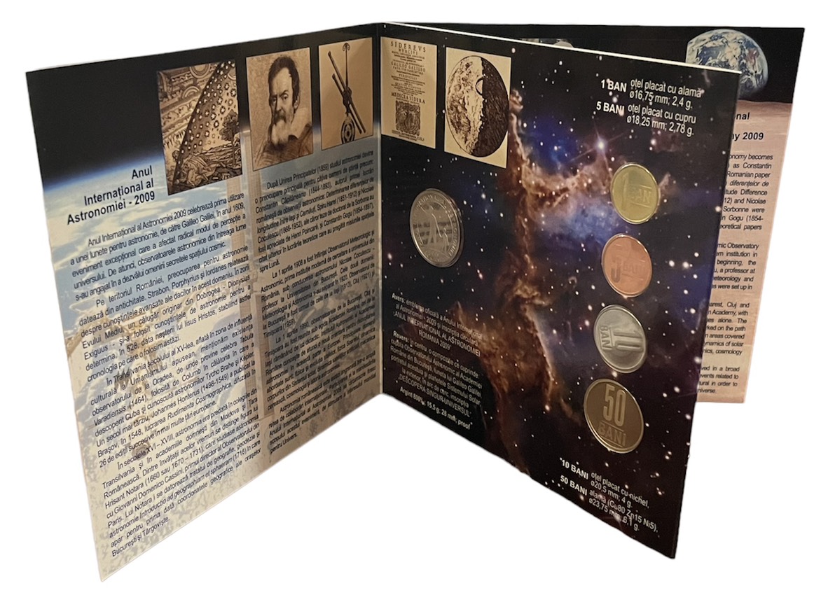 Румыния государственный набор из 4 монет 2009 с жетоном монетного двора (серебро), тираж 1000 экземпляров KM MS 8   PROOF 3-4-11-39