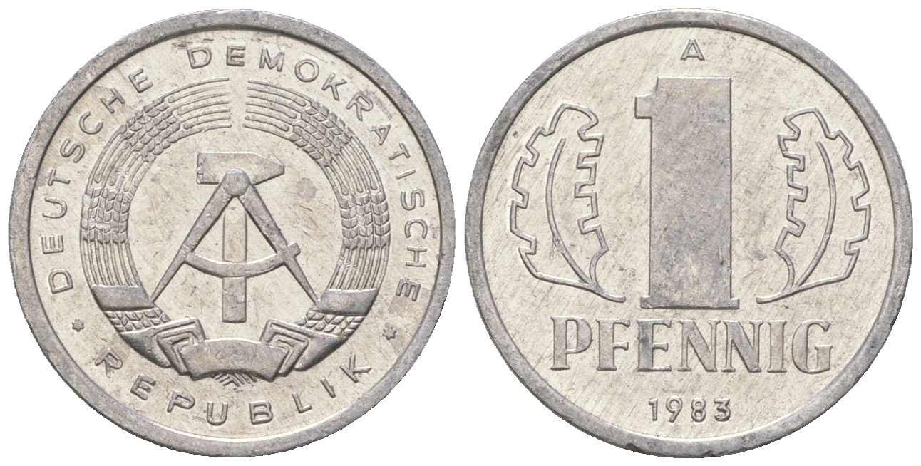 ГДР 1 пфенниг 1983 А KM 8.2 алюминий 4623-447