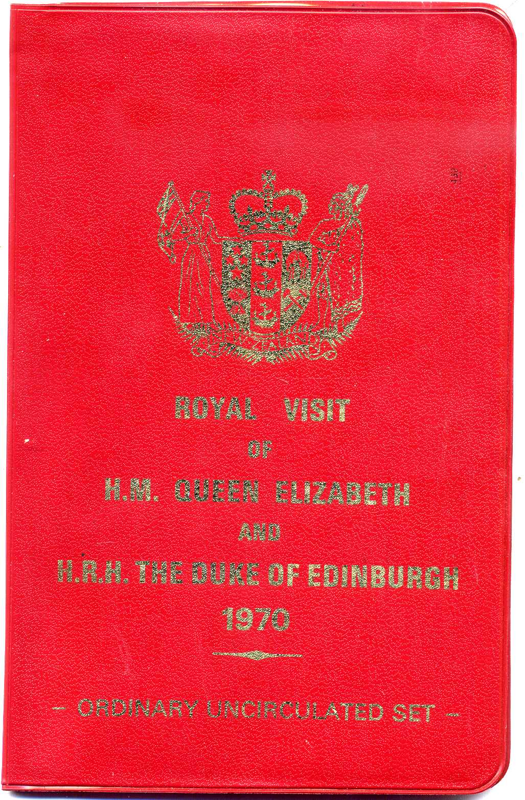 Новая Зеландия официальный набор из 7 монет 1970 включая 1 доллар 1970 гора Кука, Аораки, запайка, сертификат KM MS7 UNC 2-6-3-32
