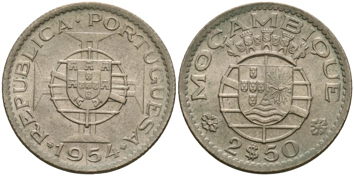 Мозамбик Португальский 2 1/2 эсукдо 1954 KM 78 медно-никель 4132-1232