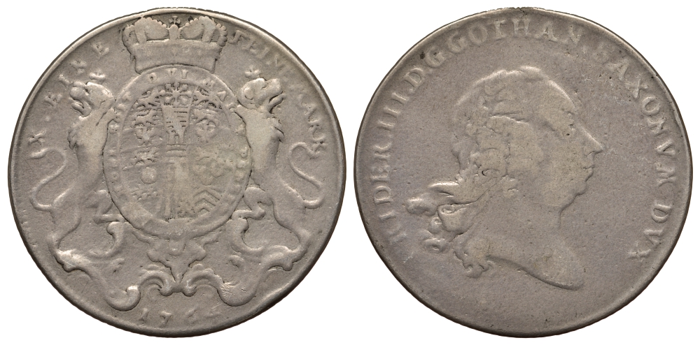 Саксен-Гота-Альтенбург 1 талер 1764 Фридрих III KM 31, Dav. 2722 серебро 00-811-45