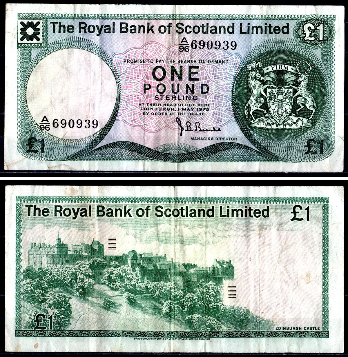 Шотландия 1 фунт 1975 Pick 336 a бумага 7551-45-1-2