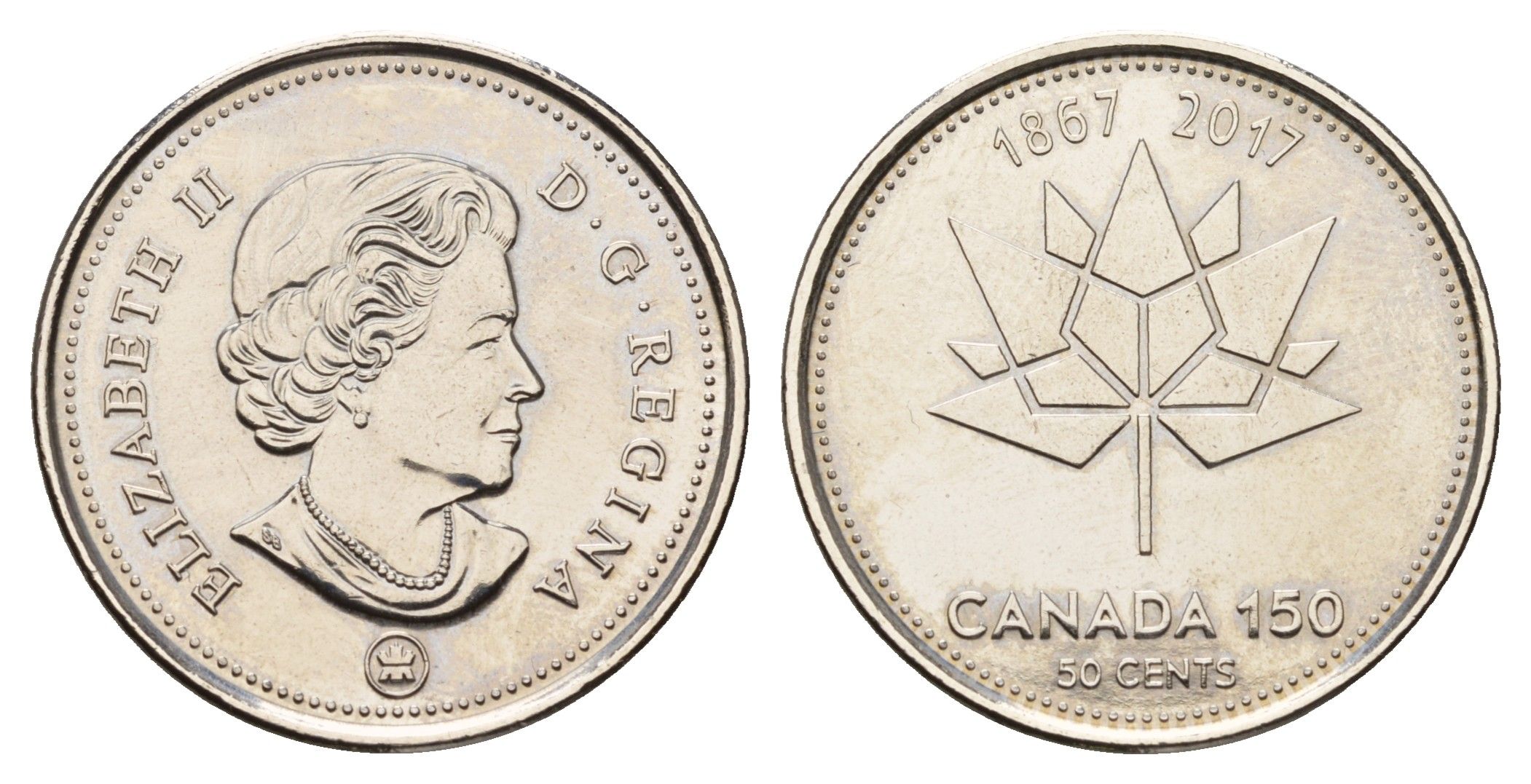 Канада 50 центов 2017 150 лет Конфедерации Канада KM 2303 сталь плакированная никелем UNC 110-1027