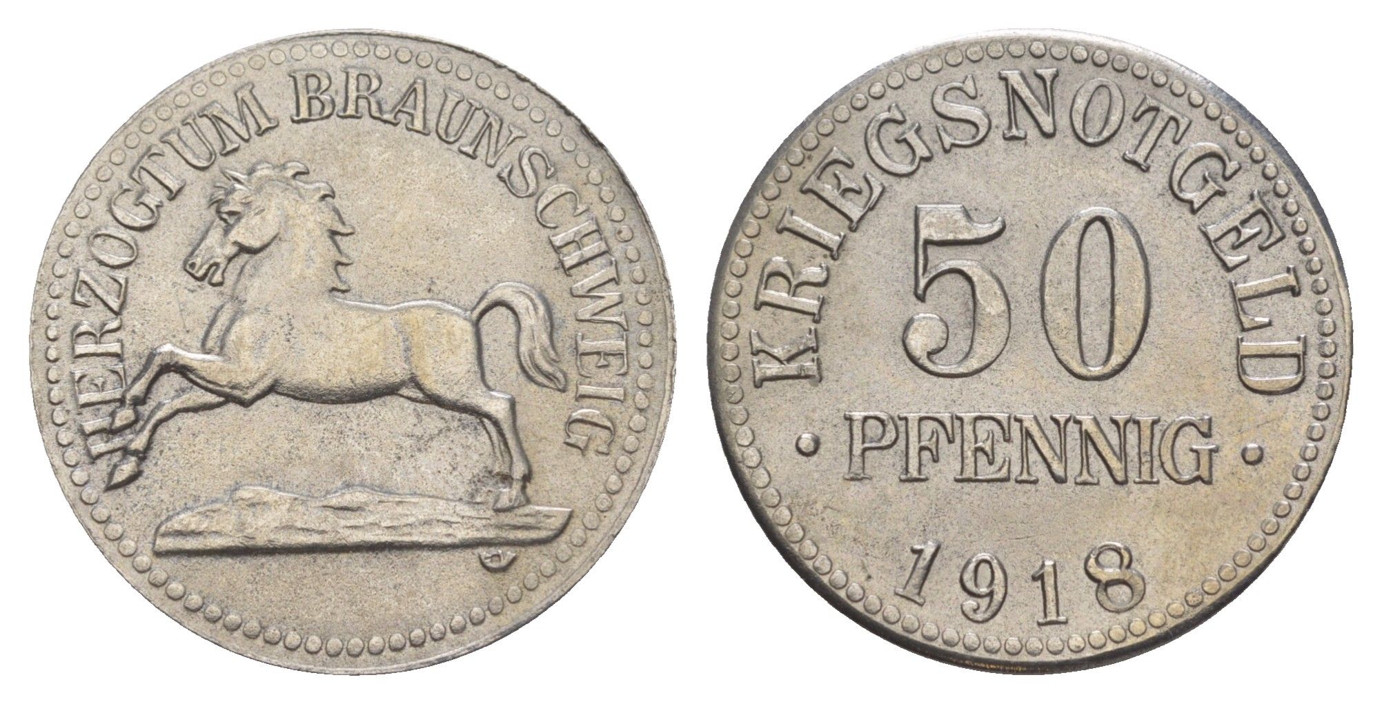 Брауншвейг 50 пфеннигов 1918 Funck 56.3, Men05 3454.4, Men18 4388.4 железо 4637-1235