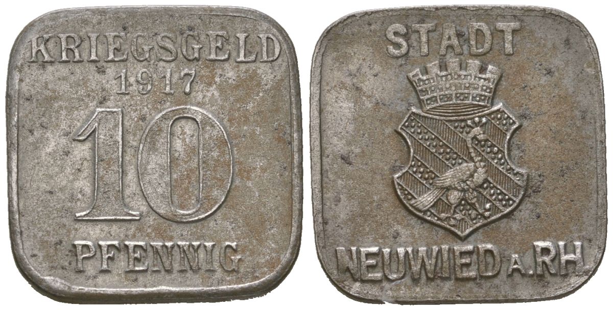 Нойвид (Пруссия, Рейн) 10 пфеннингов 1917 Funck 379.2A, Men05 18772.2, Men18 23478.2 железо 4169-1226