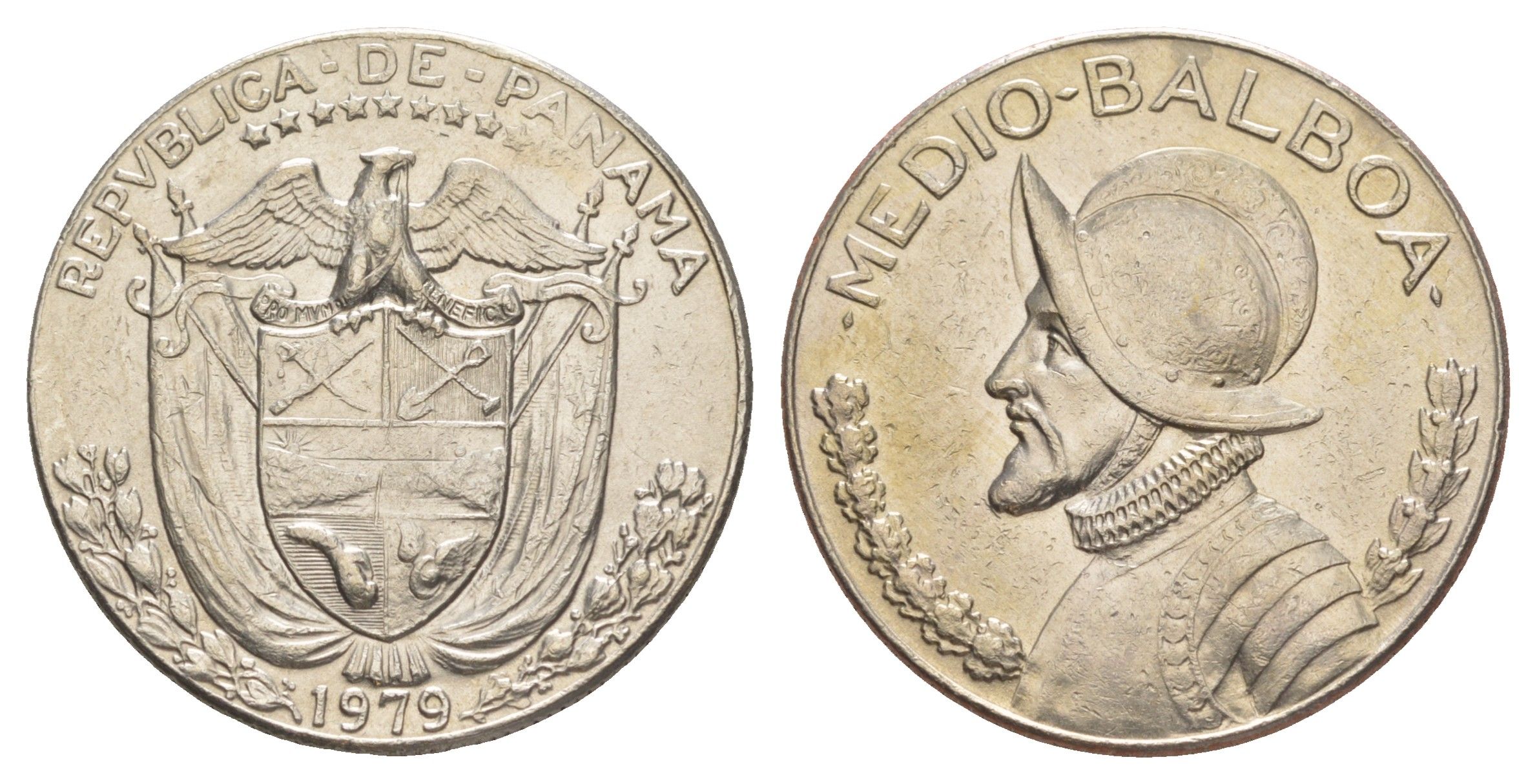 Панама 1/2 бальбоа (50 сентесимо) 1979 редкий год KM 12b медь плакированная медно-никелем 4634-1122