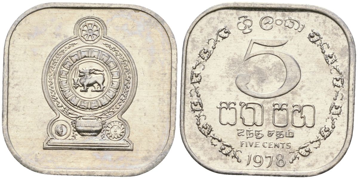 Шри-Ланка 5 центов 1978 KM 139a алюминий 4136-554