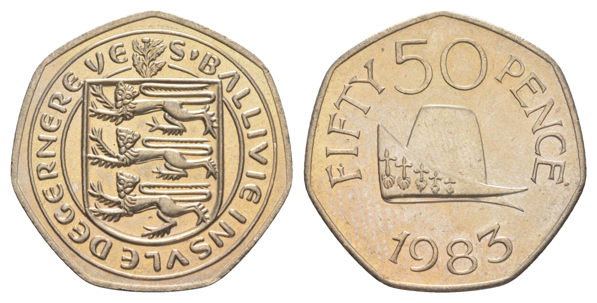 Гернси 50 пенсов 1983 KM 34 медно-никель UNC 4185-233