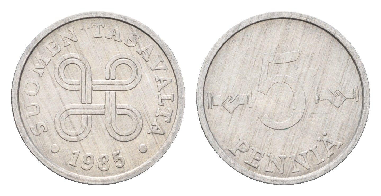Финляндия 5 пенни 1985 KM 45a алюминий aUNC 4685-1029