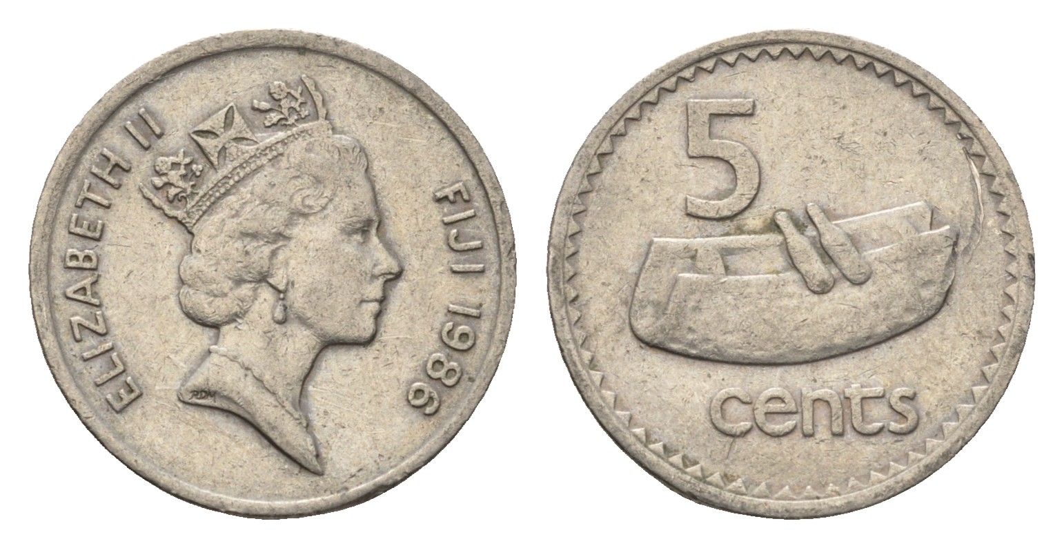 Фиджи 5 центов 1986 KM 51 медно-никель 4687-1155