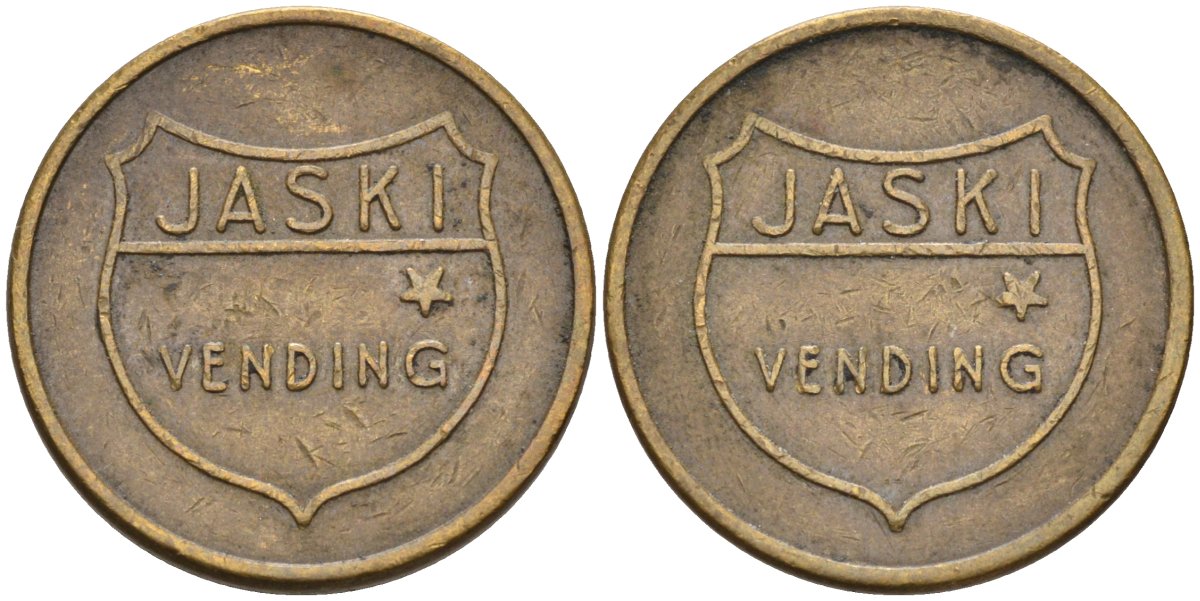 Нидерланды жетон для торгового автомата ND JASKI VENDING, диаметр 20 мм. латунь 4584-923