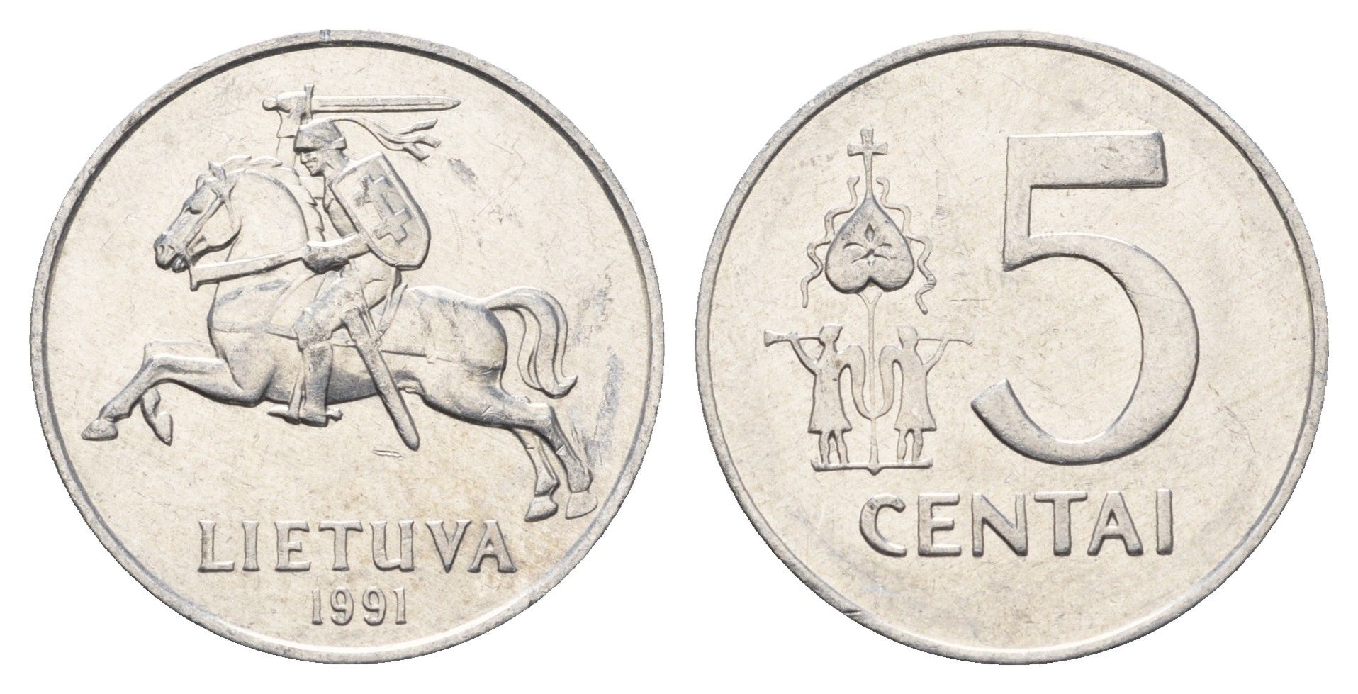 Литва 5 центов (сентов) 1991 год-тип KM 87 алюминий 4688-941