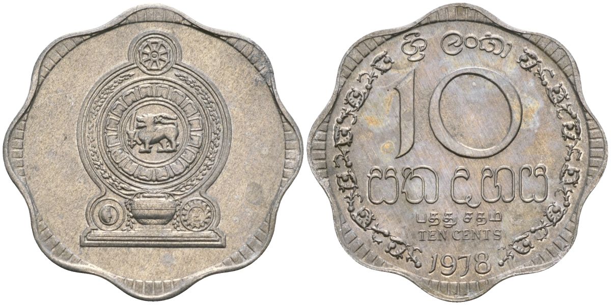 Шри-Ланка 10 центов 1978 KM 140a алюминий 4135-1147