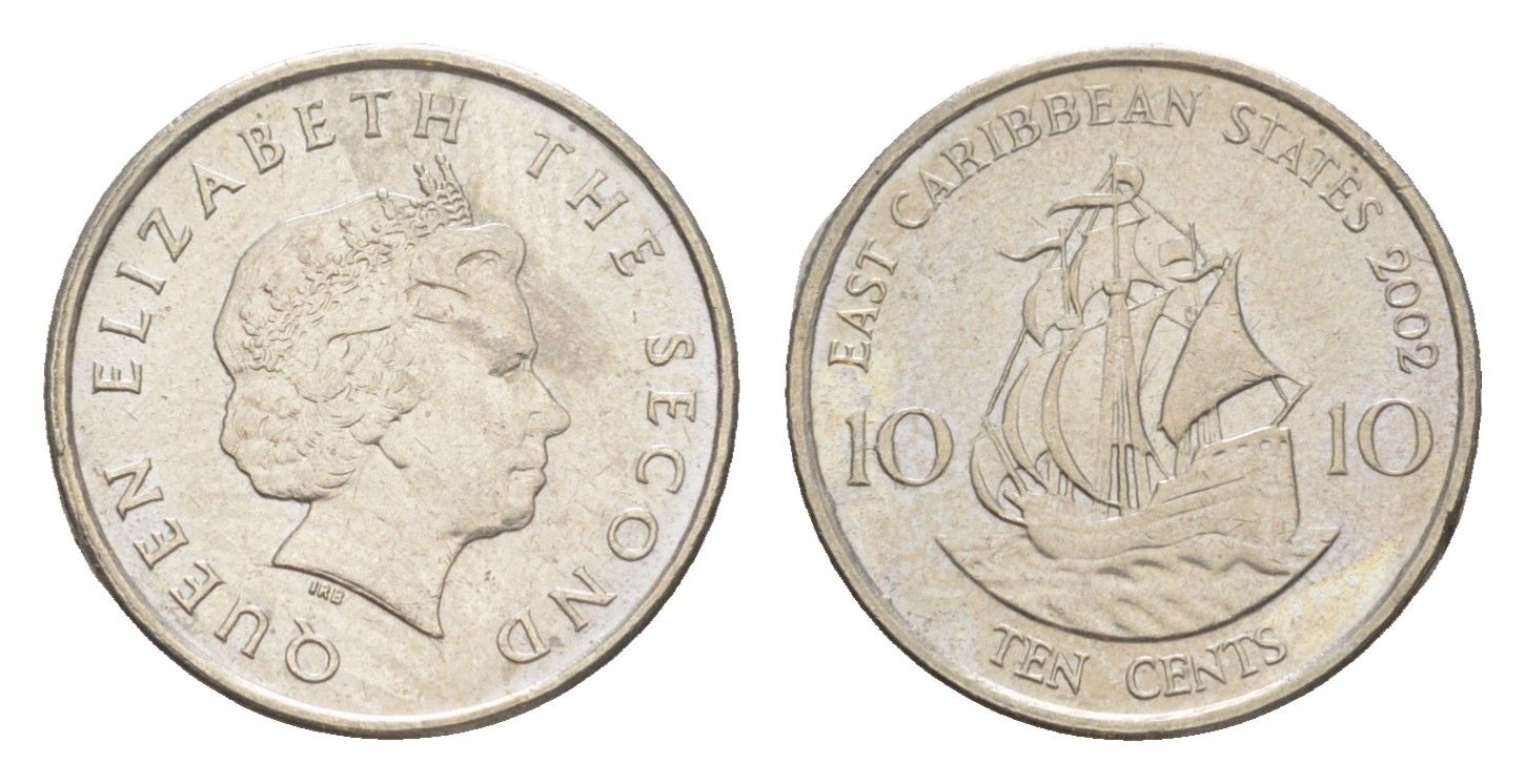 Восточные Карибские острова (Карибы) 10 центов 2002 KM 37 медно-никель 4636-535