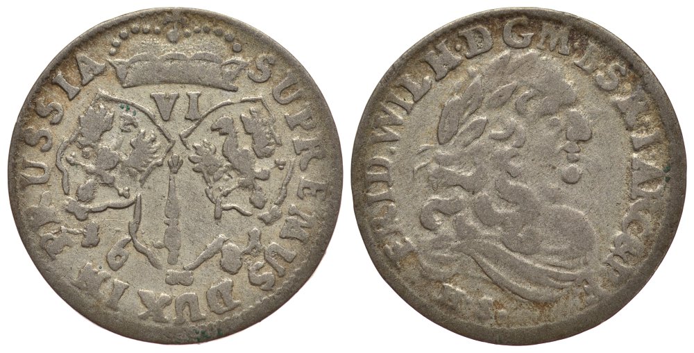 Бранденбург-Пруссия 6 грошей 1681 HS KM 429 серебро 1522-833