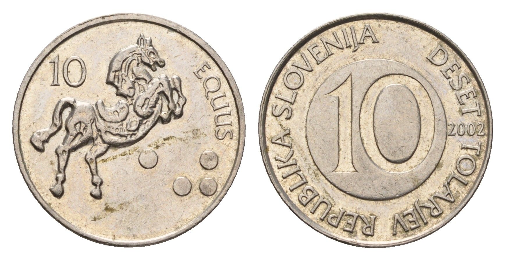 Словения 10 толаров 2002 KM 41 медно-никель 4673-1222