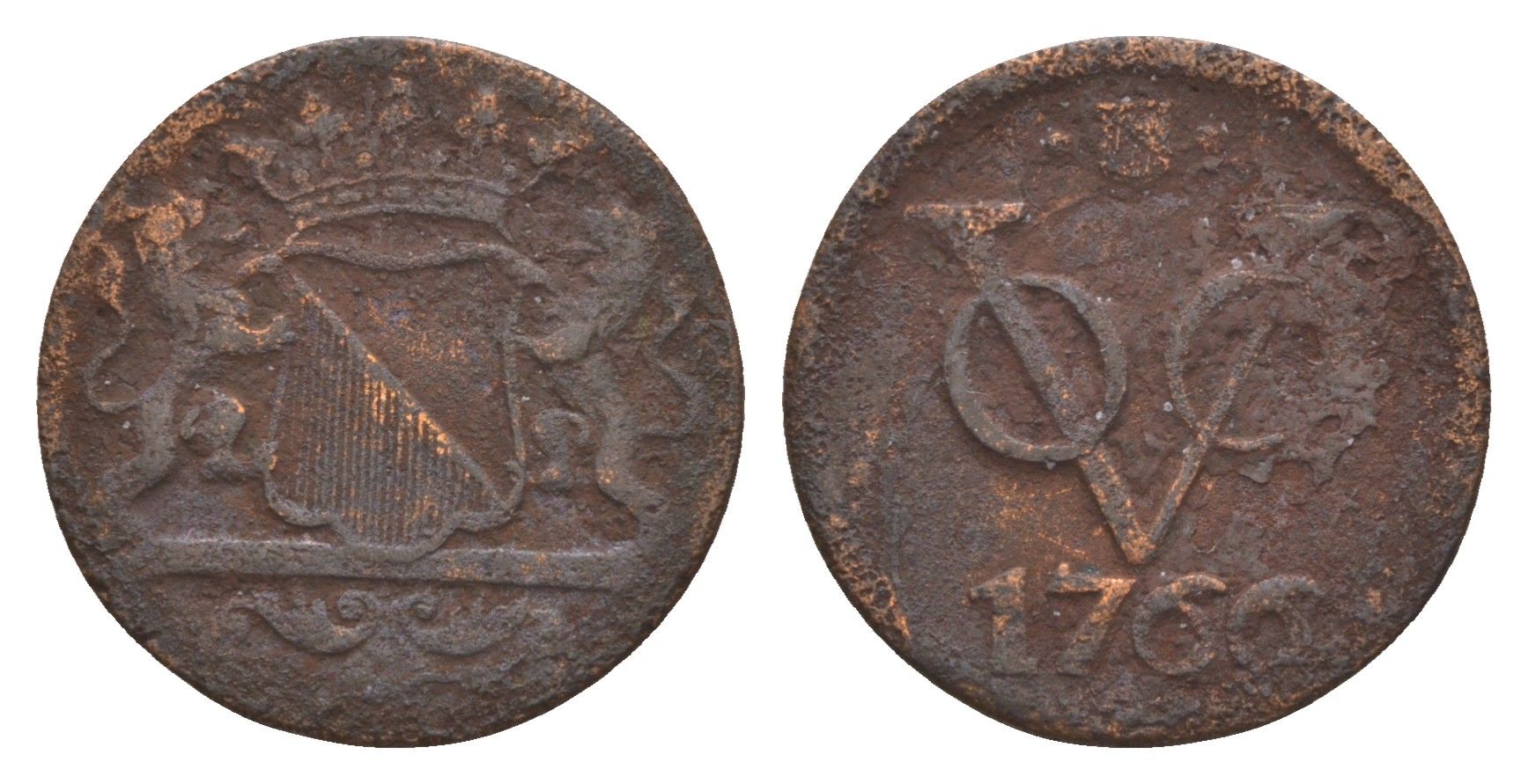 Голландская Ост-Индия 1 дуит 1766 KM 111.1 медь 4658-1037