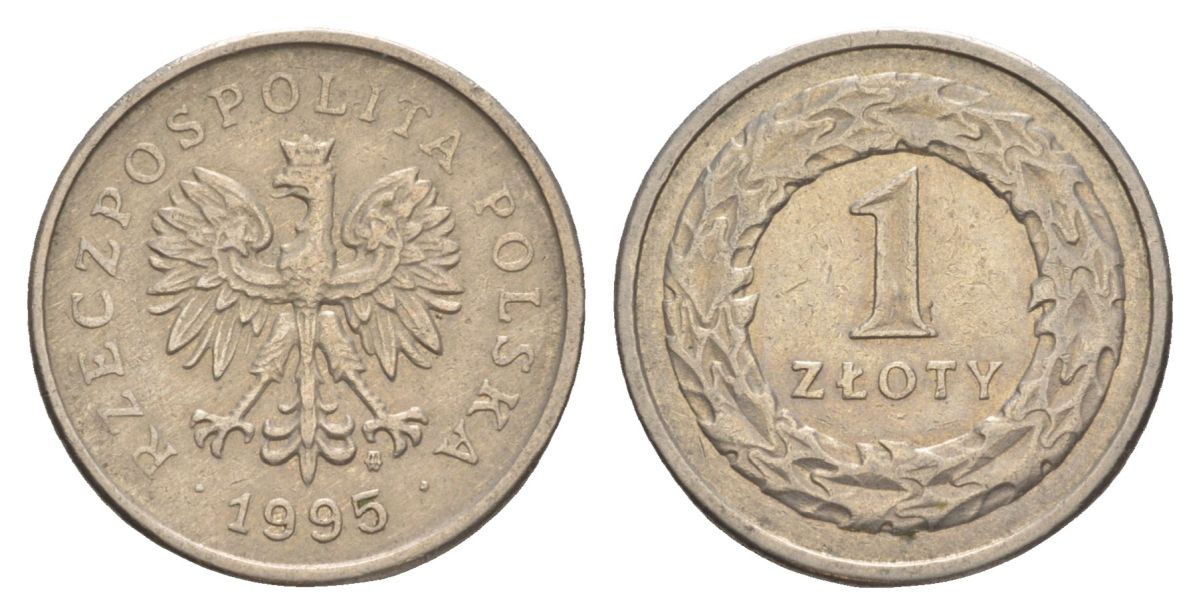 Польша 1 злотый 1995 Y 282 медно-никель 4626-553