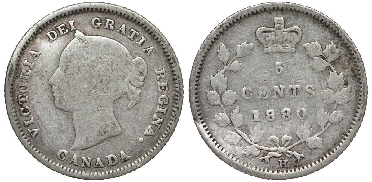 Канада 5 центов 1880 Виктория (1837-1901) серебро 4588-1136