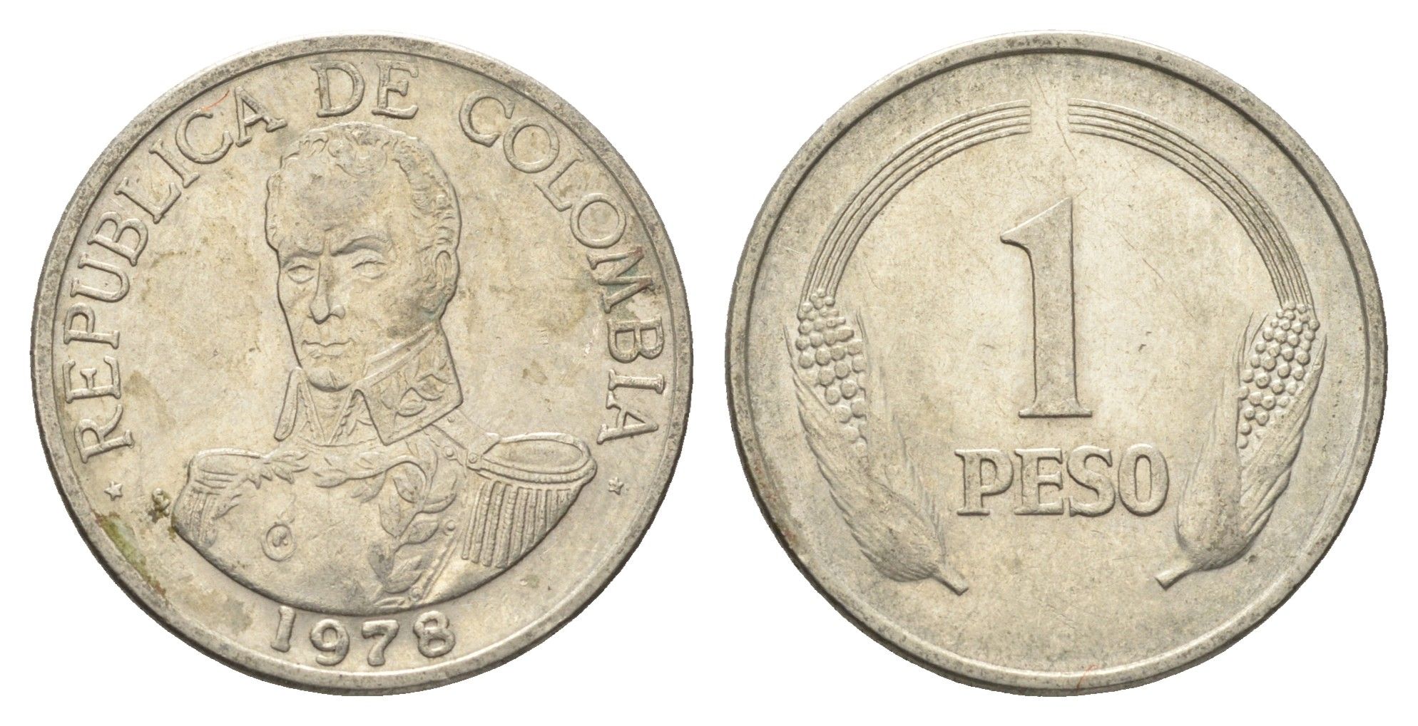 Колумбия 1 песо 1978 KM 258 медно-никель 4663-437