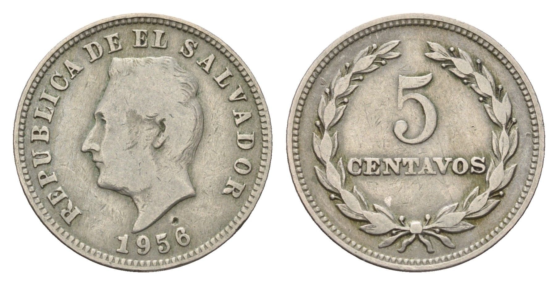 Сальвадор 5 сентаво 1956 KM 134 медно-никель 4679-566