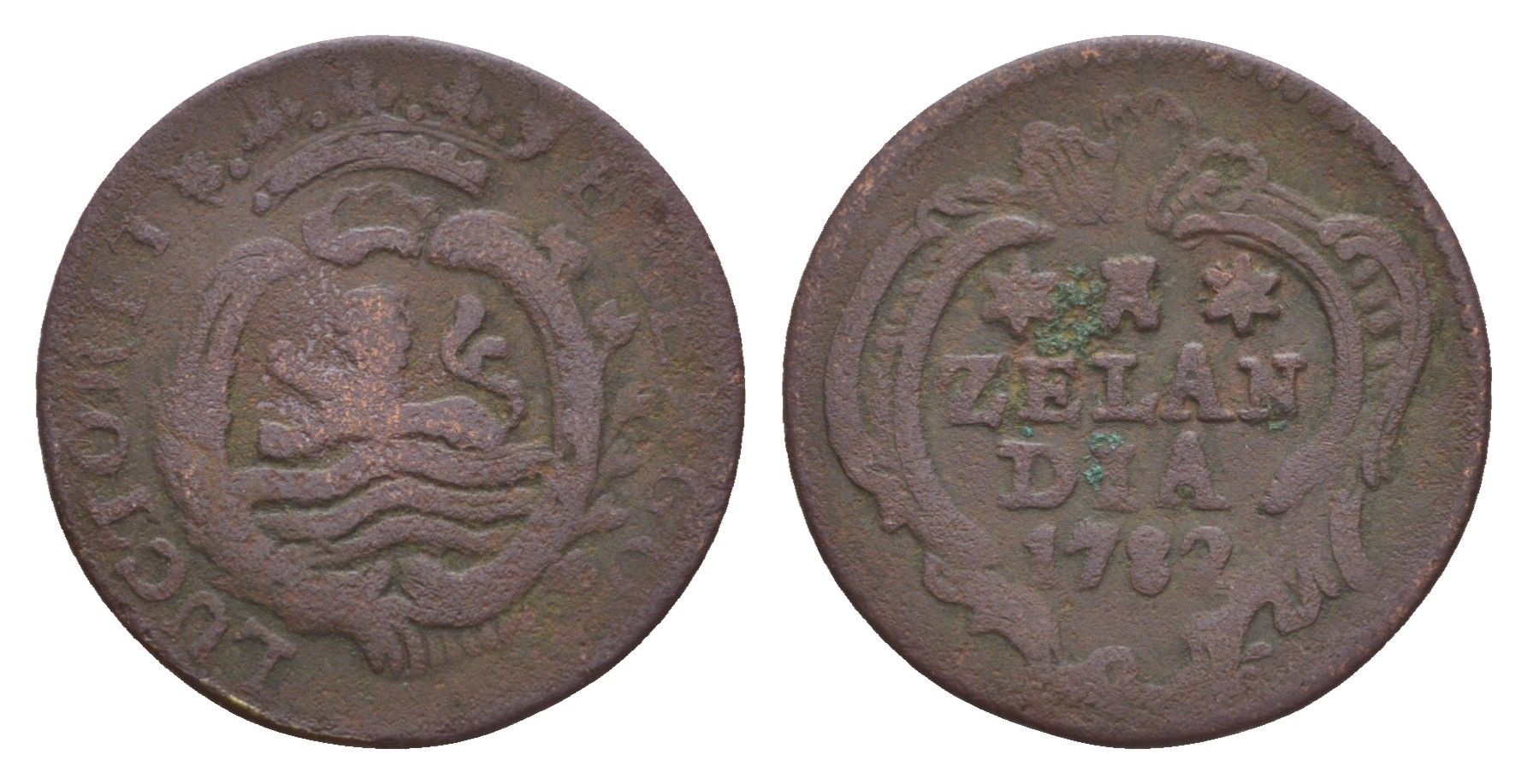 Нидерланды, Голландская Республика, Зеландия 1 дуит 1782 KM 101 медь 4655-533