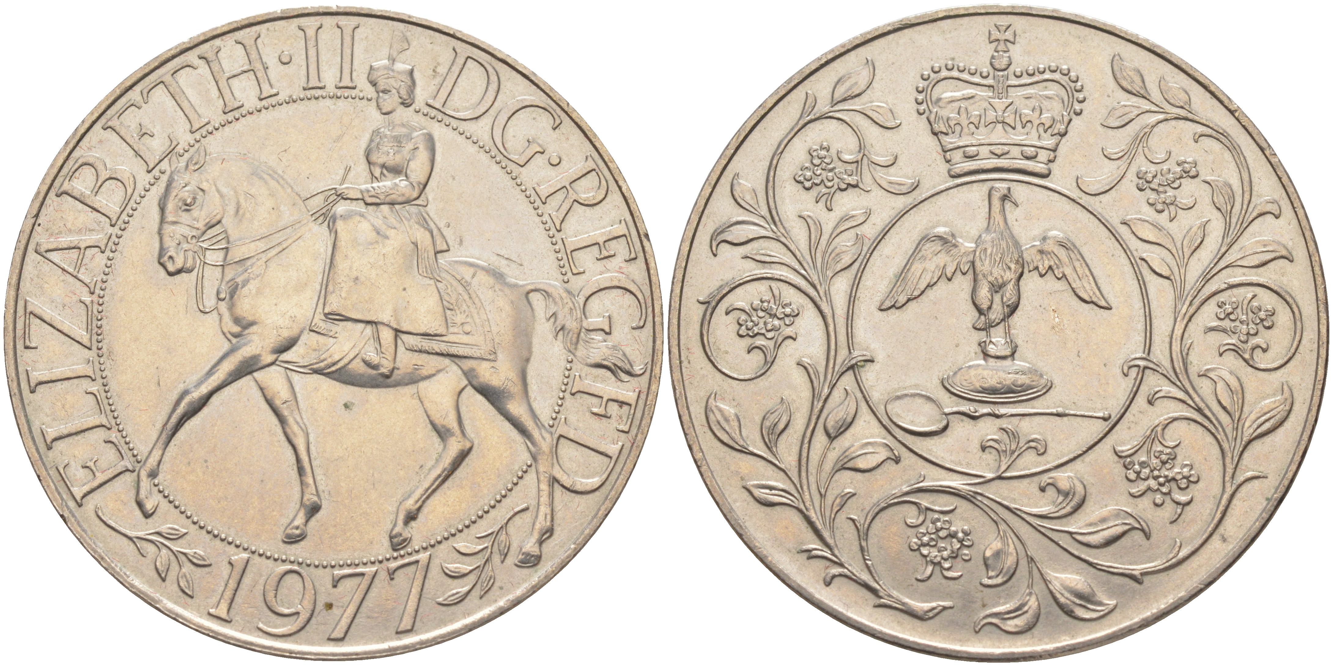 Великобритания 25 пенсов 1977 25 лет со дня коронации Елизаветы, Елизавета II (1952-2022) KM 894, Spink 4136 медно-никель 4552-612