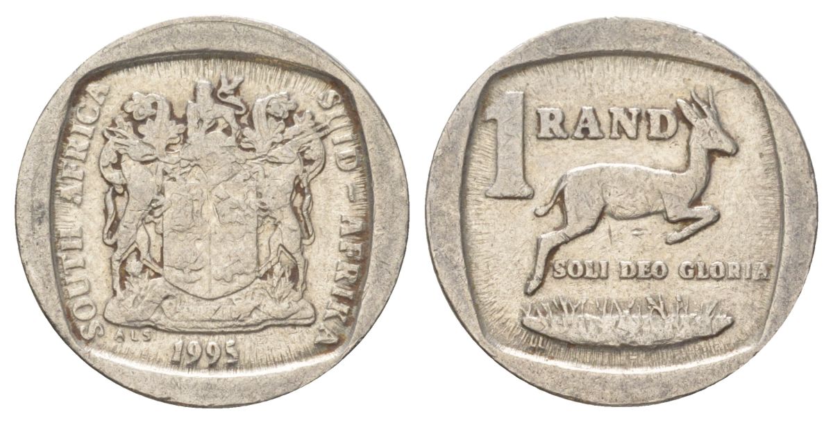 ЮАР 1 ранд 1995 KM 138 медь плакированная никелем 4627-319