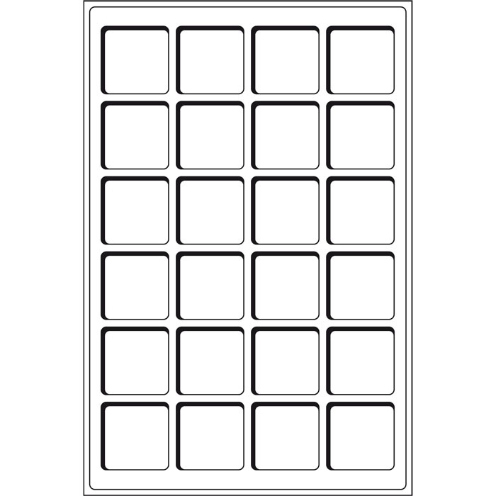 Вкладыш велюровый на 24 ячейки для монет диаметром до 47 мм., 2 штуки. 324301-c