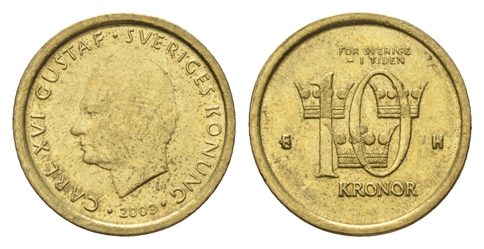 Швеция 10 крон 2003 Карл XVI Густав (1973-) KM 895 нордик 4642-632