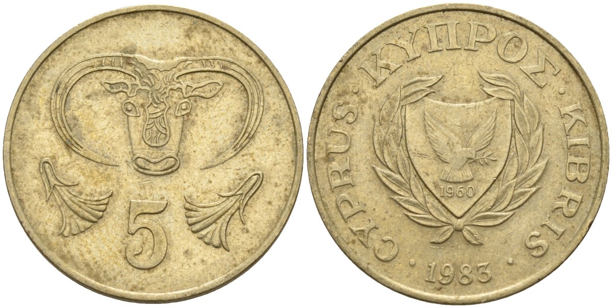 Кипр 5 центов 1993 KM 55.3 никель латунь 4141-1032