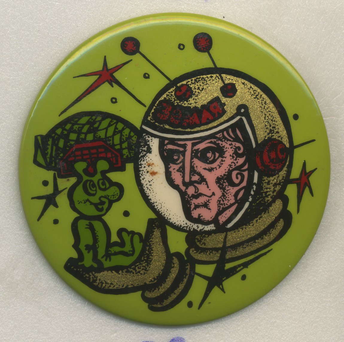 СССР ЗНАЧОК ND СОВЕТСКИЙ КОСМОНАВТ И ИНОПЛАНЕТЯНИН 7503-7-28